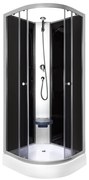 Cabină de duș Evora Black 80 cu cădiță de duș, 80x80x205 cm