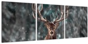 Tablou - Cerbul majestic (cu ceas) (90x30 cm)