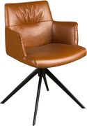 Scaun pivotant design LUX, Piele sintetica, Cognac brown