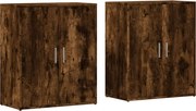 vidaXL Dulapuri, 2 buc., stejar fumuriu, 60x31x70 cm, lemn prelucrat
