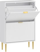 HOMCOM Dulap pentru pantofi pentru 12 perechi de pantofi cu 2 sertare rabatabile, Alb | Aosom Romania