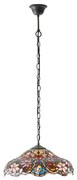 Endon 64325 - Candelabru Tiffany SULLIVAN suspendat pe lanț, 1 x E27, 60 W, 230 V, Ø 40 cm