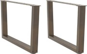 vidaXL Picioare pentru măsuță de cafea în formă de V, 2 buc., oțel natural, 70x(42-43,3) cm