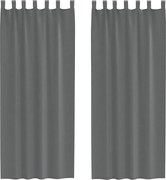 vidaXL Perdele Voile cu Bucle 2 buc Gri Inchis 140x260 cm