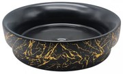 Lavoar Ceramic Premium, Rotund Negru-Gold 40cm