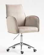 HR280K Scaun Latte din Catifea cu Bază Cromata