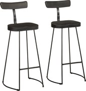 vidaXL Scaune de bar 2 buc Negru 49x43x103 cm Lemn masiv Mango