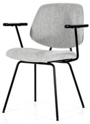 Scaun tapitat cu cotiere Lynn gri