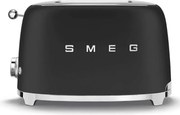 Prаjitor de pаine SMEG 50's Style TSF01BLMEU, 950 W, 2 felii, 6 trepte, Tava pentru firimituri, Cablu integrat, Otel inoxidabil, Negru mat