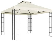 Outsunny Pavilion de grădină 3 x 3 m, design cu două niveluri, Protecție UV30+, Rezistent la UV, Protecție solară, Cadru din metal, Crem | Aosom Romania