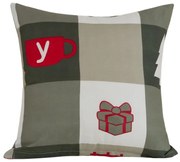 Husa pentru perna din microfibra CHRISTMAS SOCKS 45x45 cm, verde