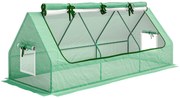 Outsunny Seră de Grădină cu 2 Ferestre Laterale și Fereastră Centrală Rulantă, din Oțel, PE și PP, 240x90x90 cm, Verde | Aosom Romania