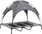 vidaXL Pat de câini cu baldachin, antracit, țesătură Oxford și oțel