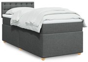 vidaXL Pat box spring cu saltea, gri închis, 80x200 cm, textil