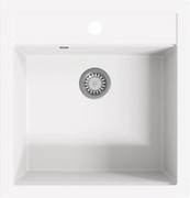 vidaXL Chiuvetă de bucătărie din granit, alb, bazin unic