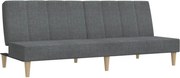 vidaXL Canapea extensibilă cu 2 locuri, gri deschis, țesătură