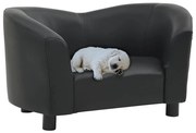 vidaXL Canapea pentru câini, negru, 67x41x39 cm, piele ecologică
