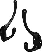 vidaXL Cârlig pentru haine 2 pcs Negru 102 x 29 x 47mm Aliaj de zinc
