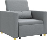 vidaXL Canapea extensibilă single Gri deschis 90 x 165 x 87 cm