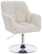 HR550N Scaun Crem Boucle cu Bază Cromata