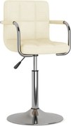vidaXL Scaun de bar, crem, material textil