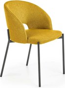 Scaun K373, galben/negru, stofa clasica/metal, 51x57x77 cm