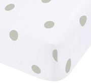 Cearceaf alb-verde din flanelă cu elastic 150x200 cm Polka Dot – Catherine Lansfield