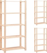 vidaXL Etajere cu 5 niveluri, 3 buc., 80x38x170 cm, pin masiv, 250 kg