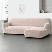 Huse cu două elastice GRAFITI NOU bej canapea cu otoman dreapta (l. 170 - 300 cm)