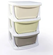 Dolu Raft de plastic pentru copii cu 3 sertare, 36,5 x 58,5 x 38 cm