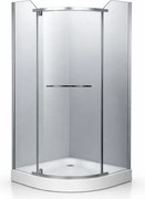 Cabina dus semi-rotunda 90x90, balama, prinderi si manere inox, sticla securizata 6mm. Cadita este inclusa in pret!