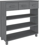 vidaXL Masă consolă „HAMAR”, gri închis, 90x35x90 cm, lemn masiv pin