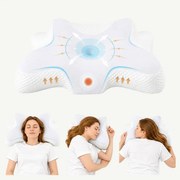 Perna cervicala ortopedica CERVI-SAN Relax, memory foam pentru gat si umeri, Alb