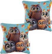 decoDoma Set de 2 feţe pernuţe din micropluş BUFNIŢE 40 x 40 cm