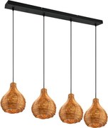Reality SPROUT - Lustru suspendat pe cablu, 3x E14/40W/230V, maro/ratan