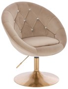 HR8516CN Scaun Latte din Catifea cu Bază Aurie