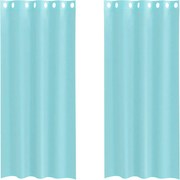 vidaXL Perdele Voile cu Oeje 2 buc Turcoaz
