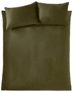 Lenjerie de pat kaki din catifea pentru pat dublu, extinsă 230x220 cm Kingsley – Catherine Lansfield