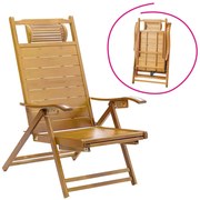 Scaun de grădină reglabil, natural, bambus, VARDON