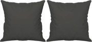 vidaXL Perne decorative, 2 buc., gri închis, 40x40 cm, microfibră