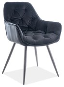 Scaun Cherry velvet negru/negru Blu19