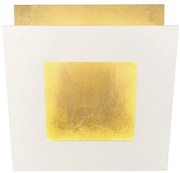 Aplica de perete LED design ambiental DALIA 18x18cm, alb/ auriu