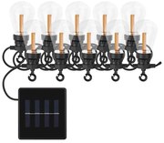 Ghirlandă solară decorativă cu 10 LED-uri, 0,6 W/1,2 V, 4,5 m, IP44, 800 mAh