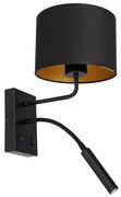 Lampă de perete ARDEN 1xE27/60W/230V + 1xG9/8W negru/auriu