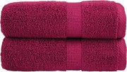 vidaXL Prosoape de baie premium, SOLUND, 2 buc., bordeaux, 30x30 cm, 600 g/m²