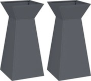 vidaXL Vază pe pilon 2 pcs Antracit 35 x 35 x 73 cm