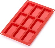 Tavа de copt Lekue 1010165, 30x17,5x1,2 cm, 315 ml, -60°C/+220°C, Silicon platinat, Rosu
