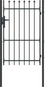 vidaXL Poartă de gard Gri 103 x 200 cm Oțel vopsit electrostatic