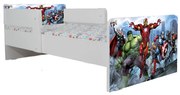 Pat Copii Avengers 2 2-12 ani Cu Paravane Dubla Protectie si Cu Saltea Inclusa 160x80 Cm  Ptv6943