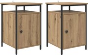vidaXL Dulap de noapte 2 pcs Stejar Artizanal 40 x 42 x 60cm